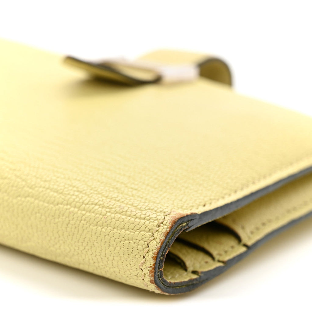 Chevre Mysore Bearn  Holder Wallet Jaune Bourgeon
