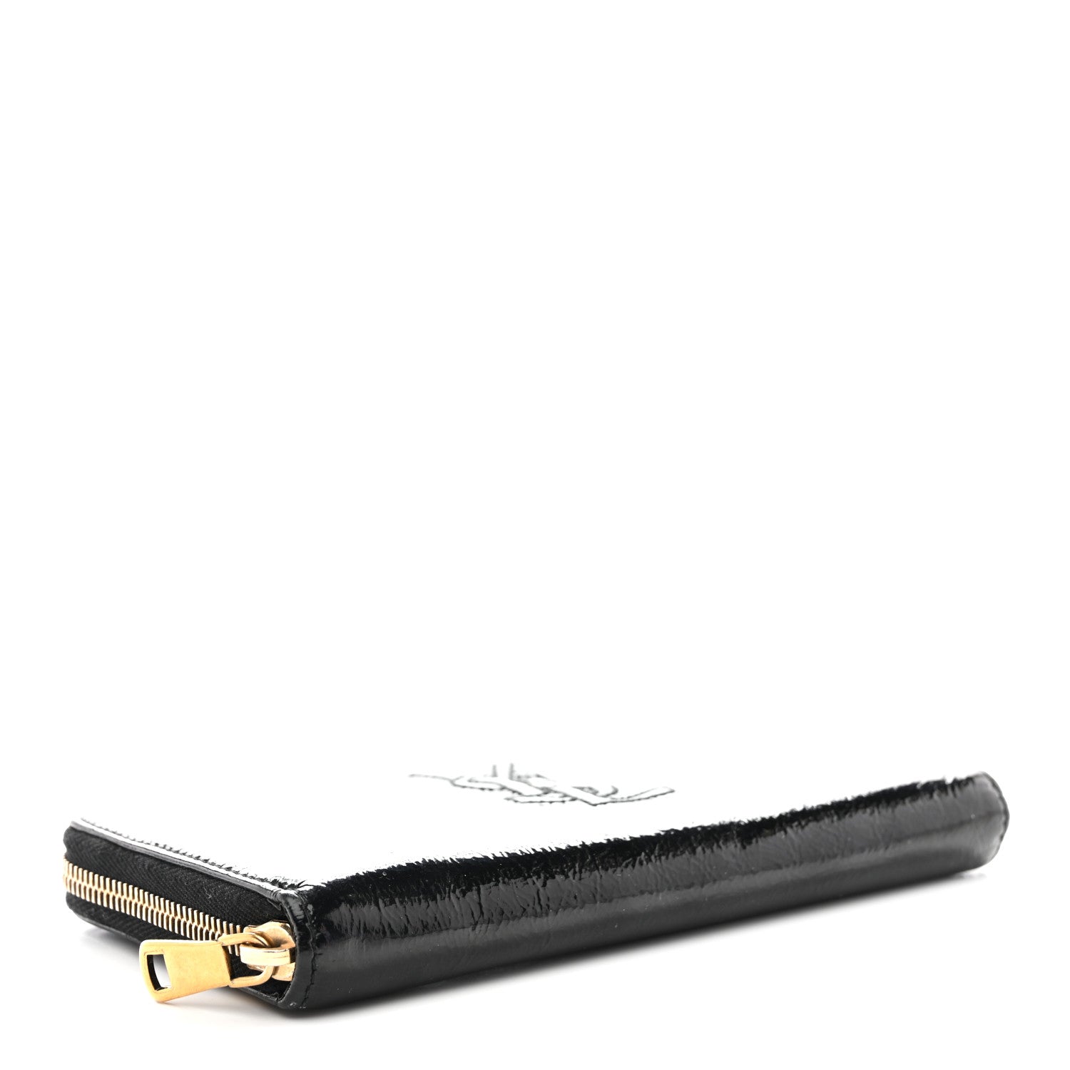 Textured Patent Monogram Belle De Jour Zip Around Wallet Black