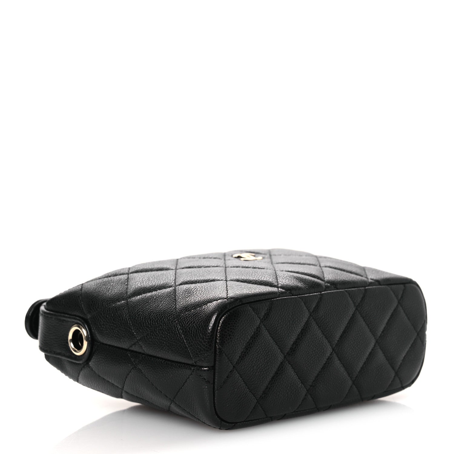 Caviar Quilted Hobo Clutch With Chain Black