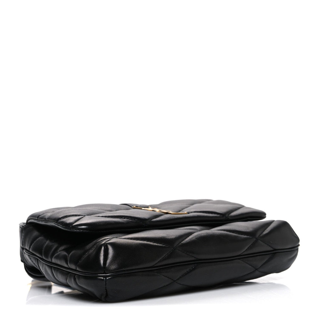 Lambskin Quilted Le 57 Diamond Shoulder Bag Black