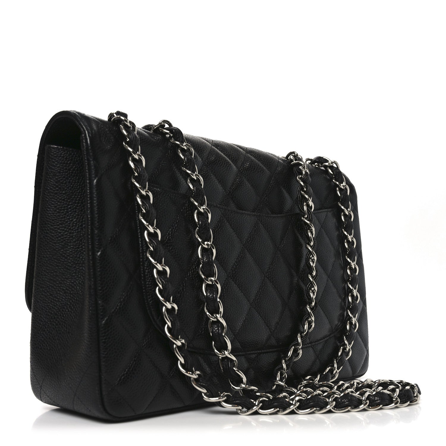 Caviar Quilted Jumbo Single Flap Black