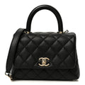 Caviar Quilted Extra Mini Coco Handle Flap Black