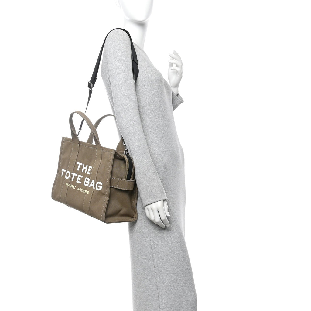 Cotton Canvas Medium The Traveler Tote Bag Slate Green
