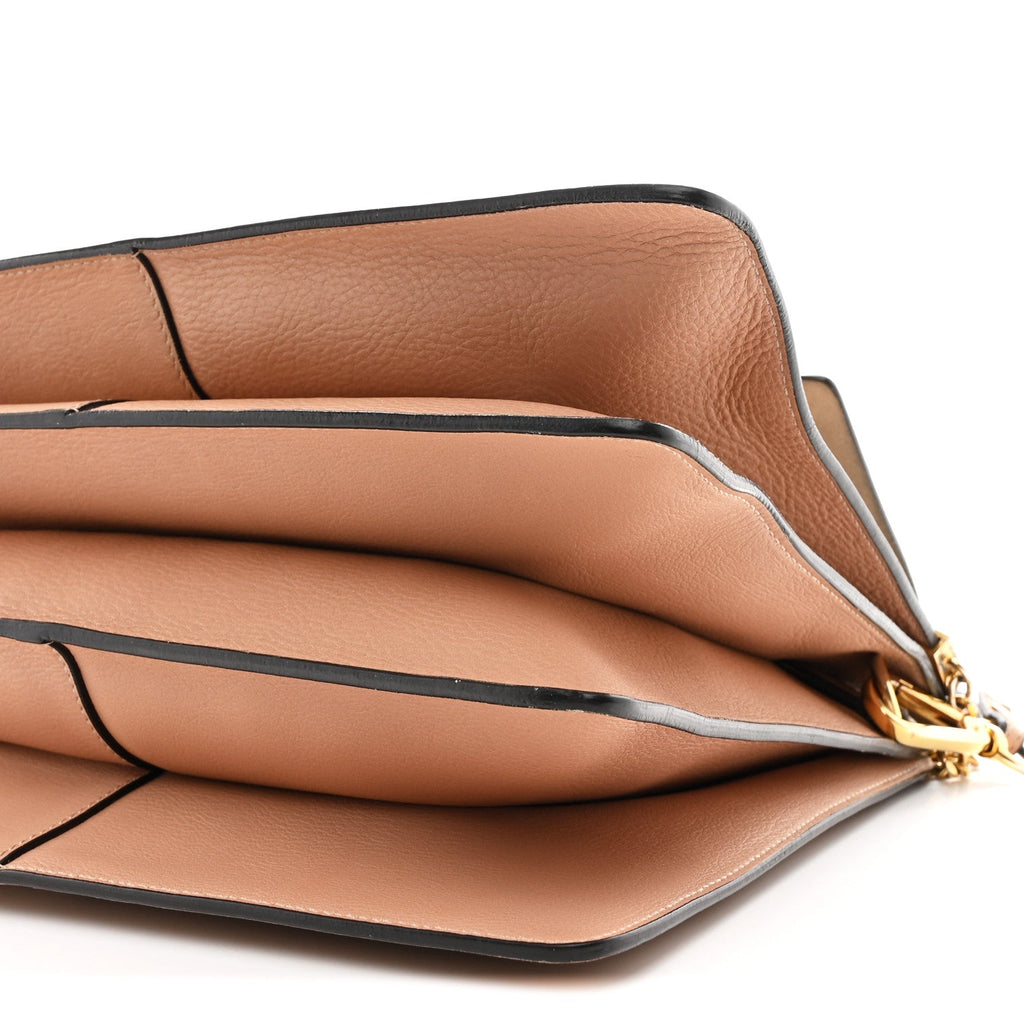 Calfskin Medium Faye Shoulder Bag Biscotti Beige