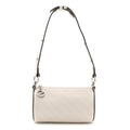 Sakai Be Green Calfskin Diagonal Stitched Mini Blondie Barrel Shoulder Bag Mystic White
