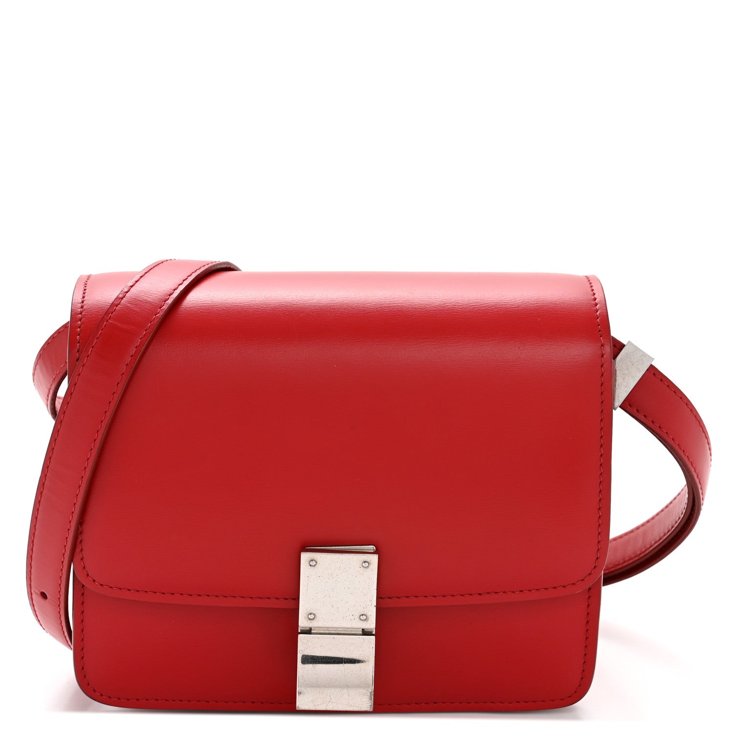 Box Calfskin Small Classic Box Flap Bag Red