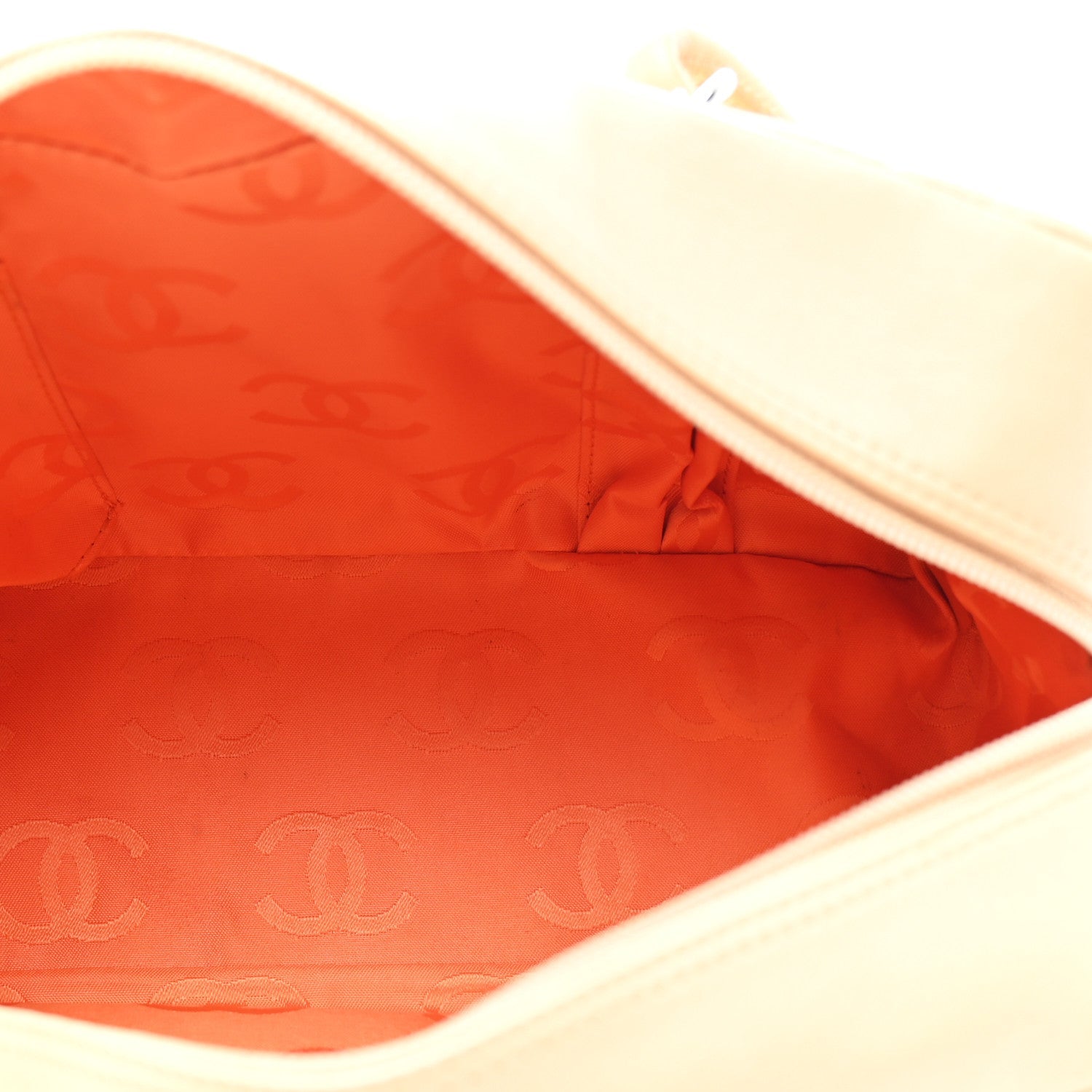 Calfskin Quilted Cambon Quilted Large Bowler Beige