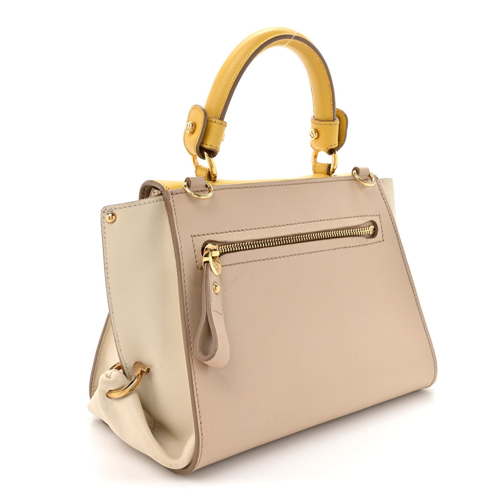 Calfskin Sofia Shoulder Bag Beige Multicolor