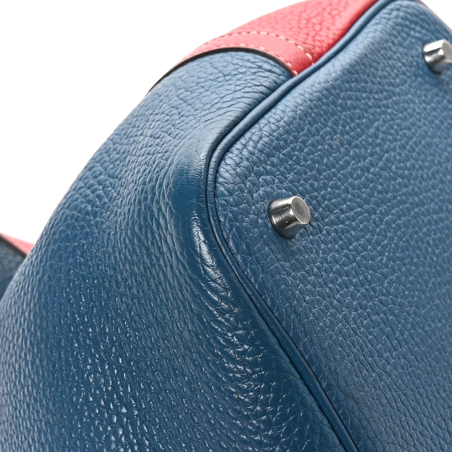 Taurillon Clemence Picotin Lock 22 MM Rouge Casaque Bleu Thalassa
