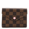 Damier Ebene Victorine Wallet Rose Ballerine