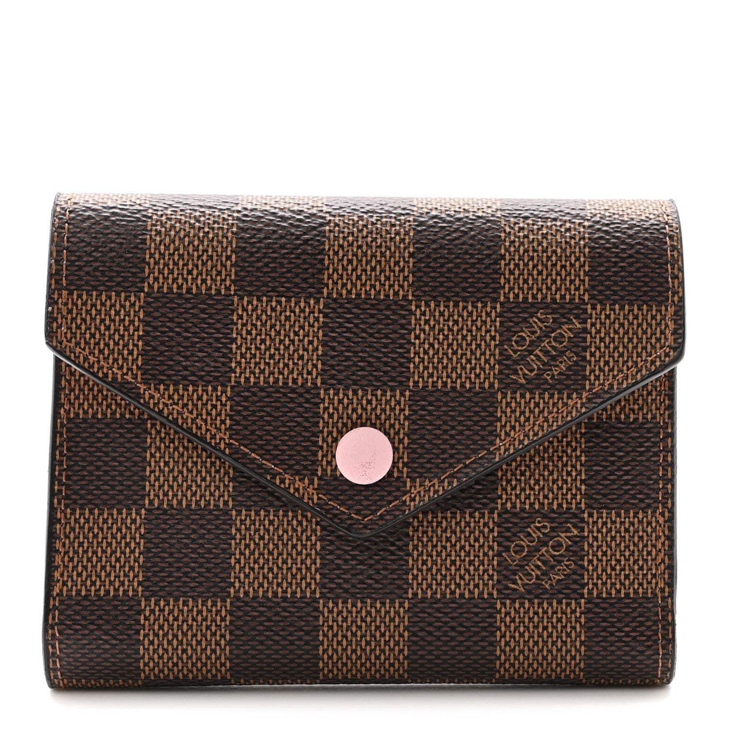 Damier Ebene Victorine Wallet Rose Ballerine