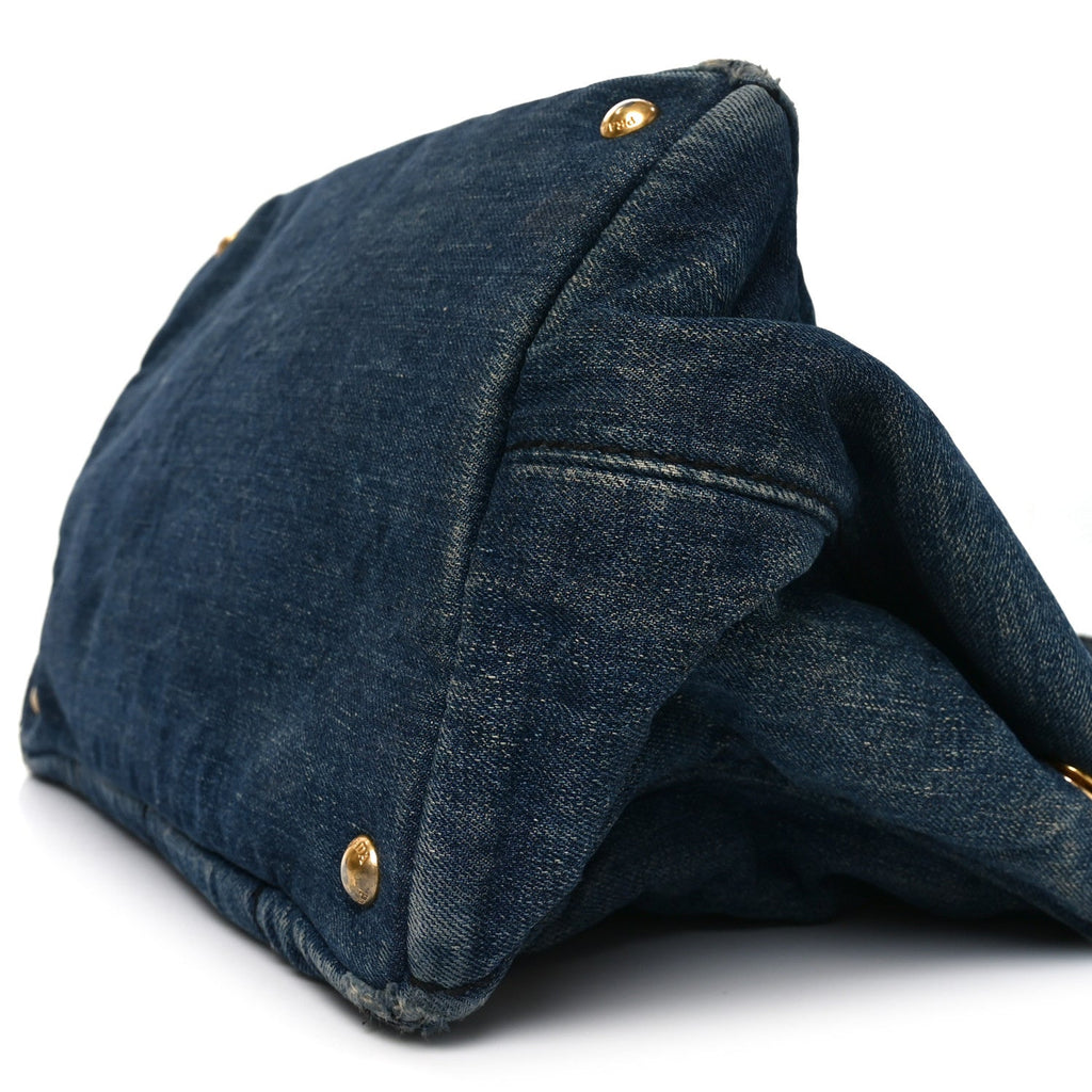 Denim Logo Tote Avio