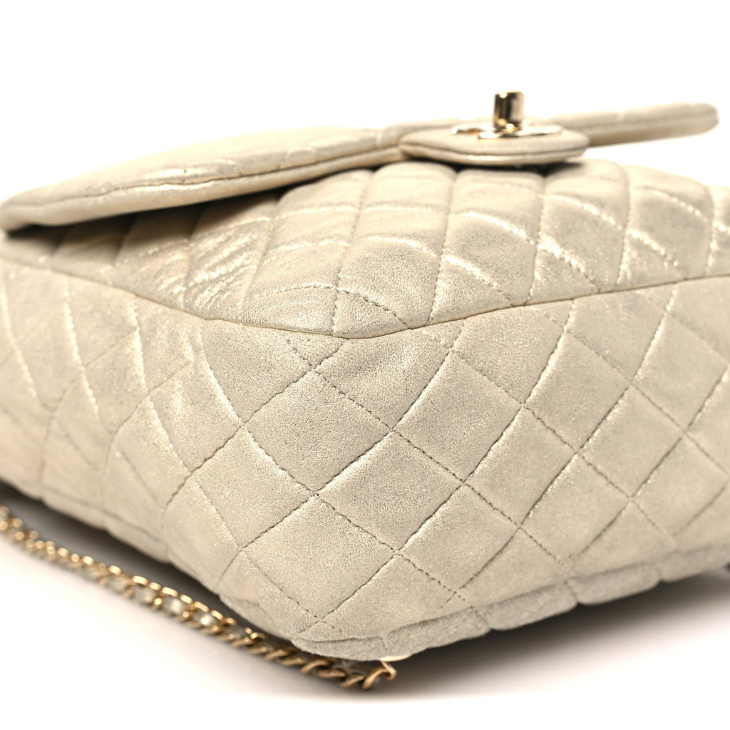 Metallic Lambskin Quilted Small In Seoul Backpack Light Gold