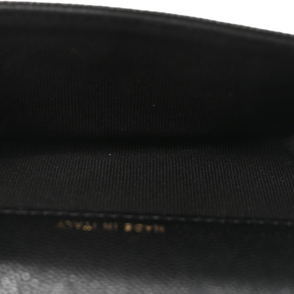 Caviar Quilted CC Flap  Holder Black
