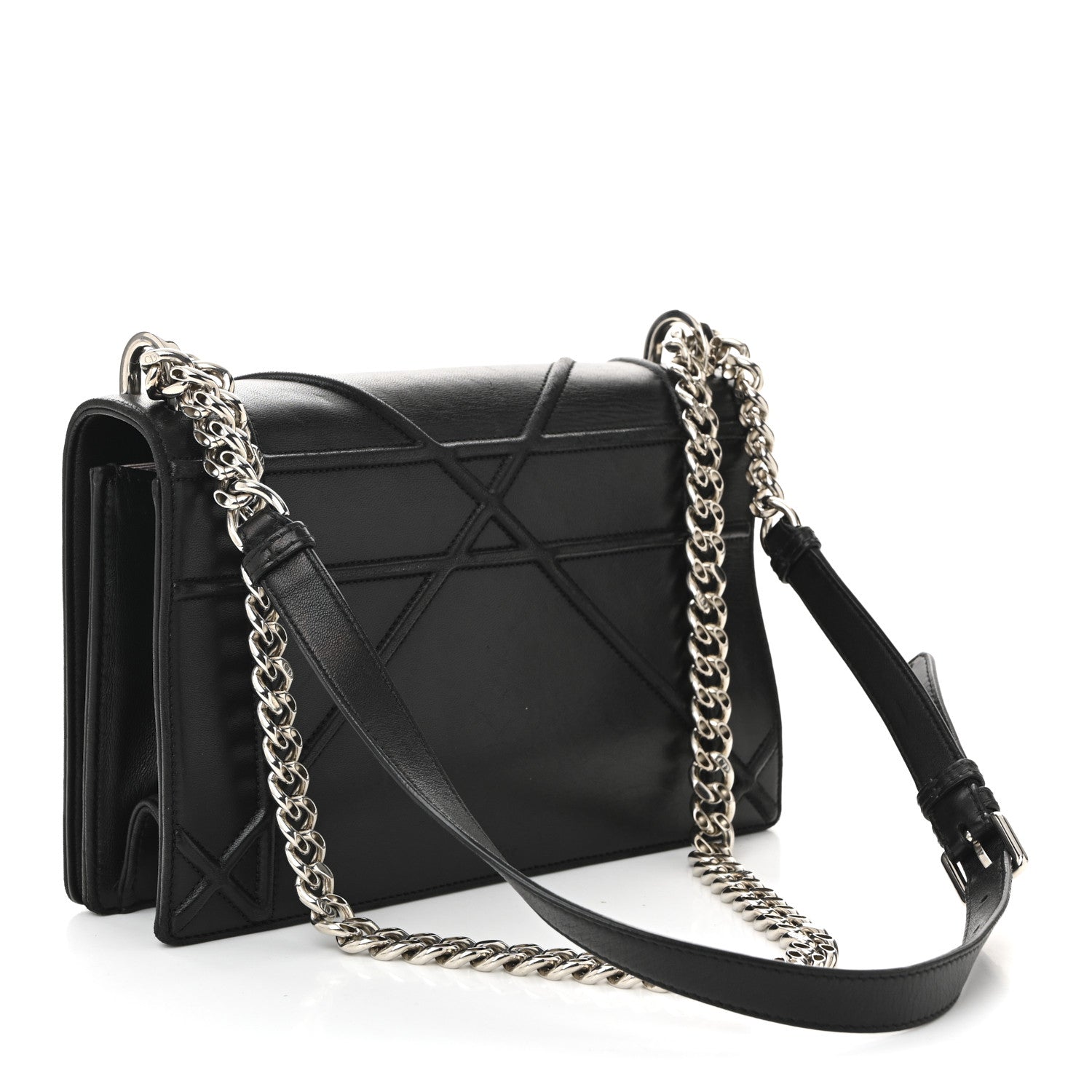 Lambskin Medium Diorama Flap Bag Black