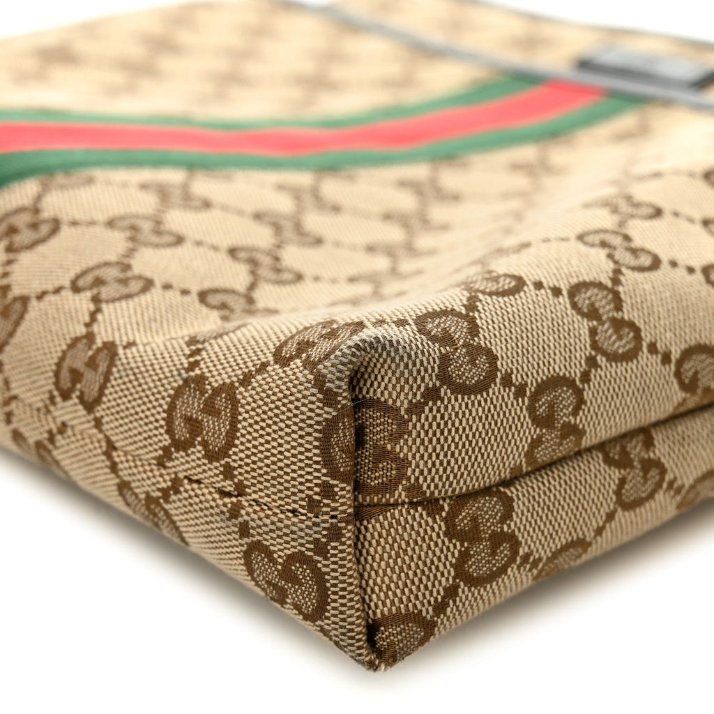 GG Monogram Web Flat Messenger Bag Black