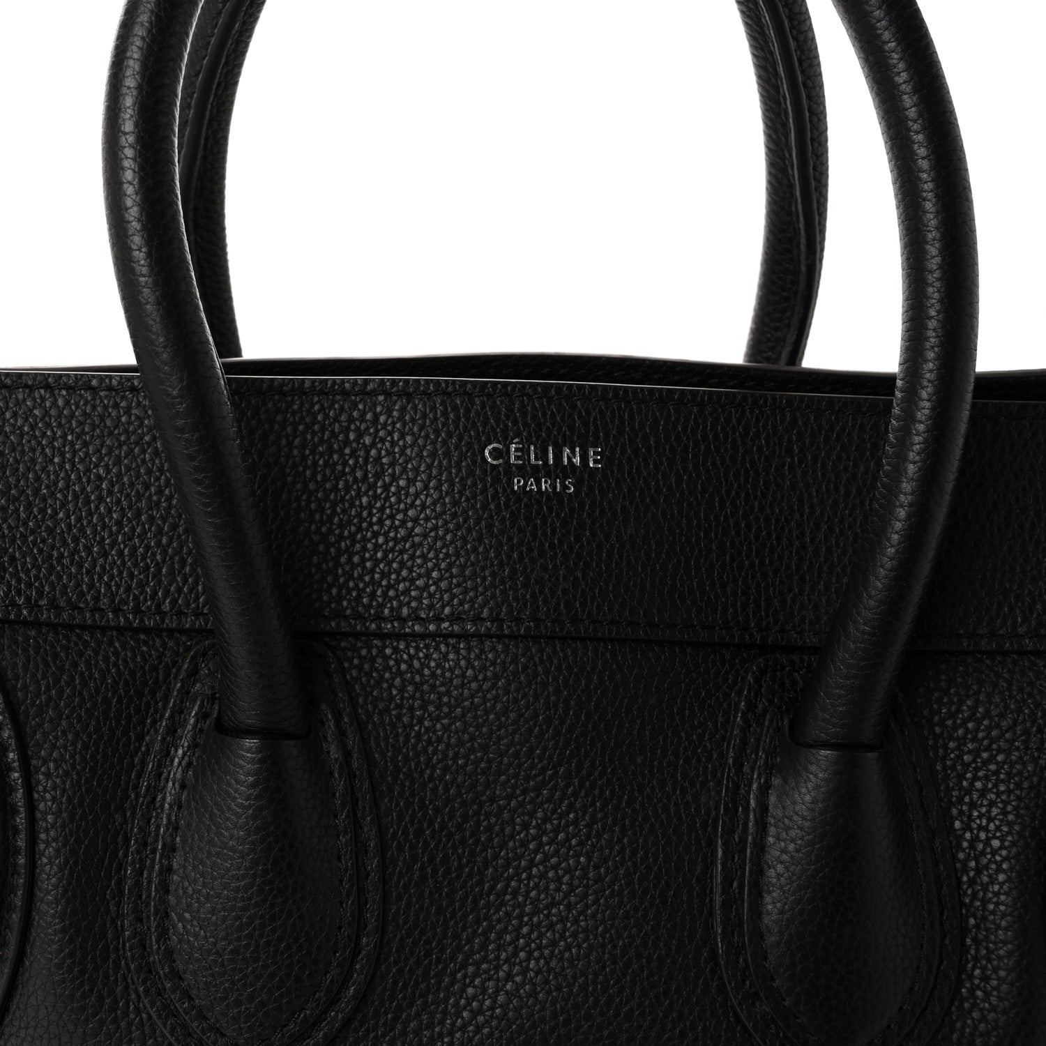 Drummed Calfskin Mini Luggage Black