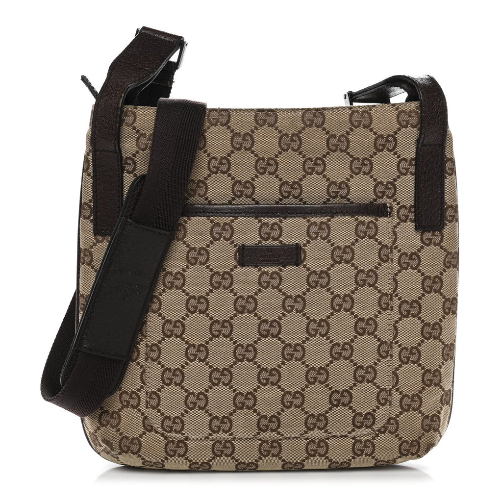 Monogram Flat Messenger Bag Dark Brown