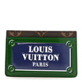 Monogram Calfskin Simple  Holder Blue Green