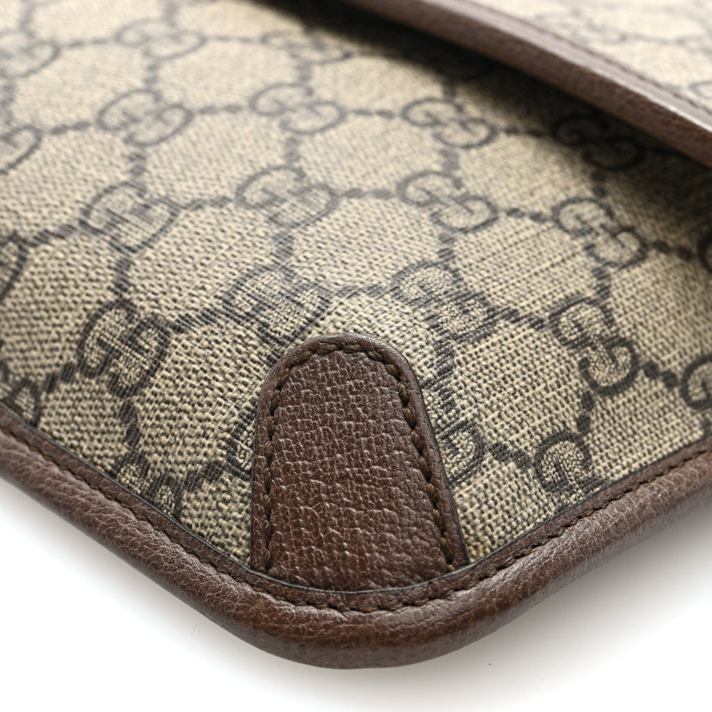 GG Supreme Monogram Neo Vintage Web Belt Bag Brown