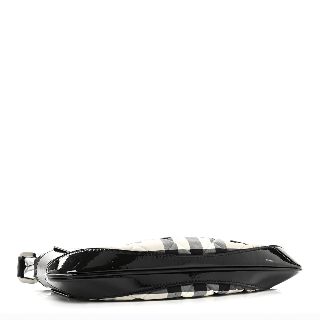 Patent Smoked Check Quilted Small Beaton Black