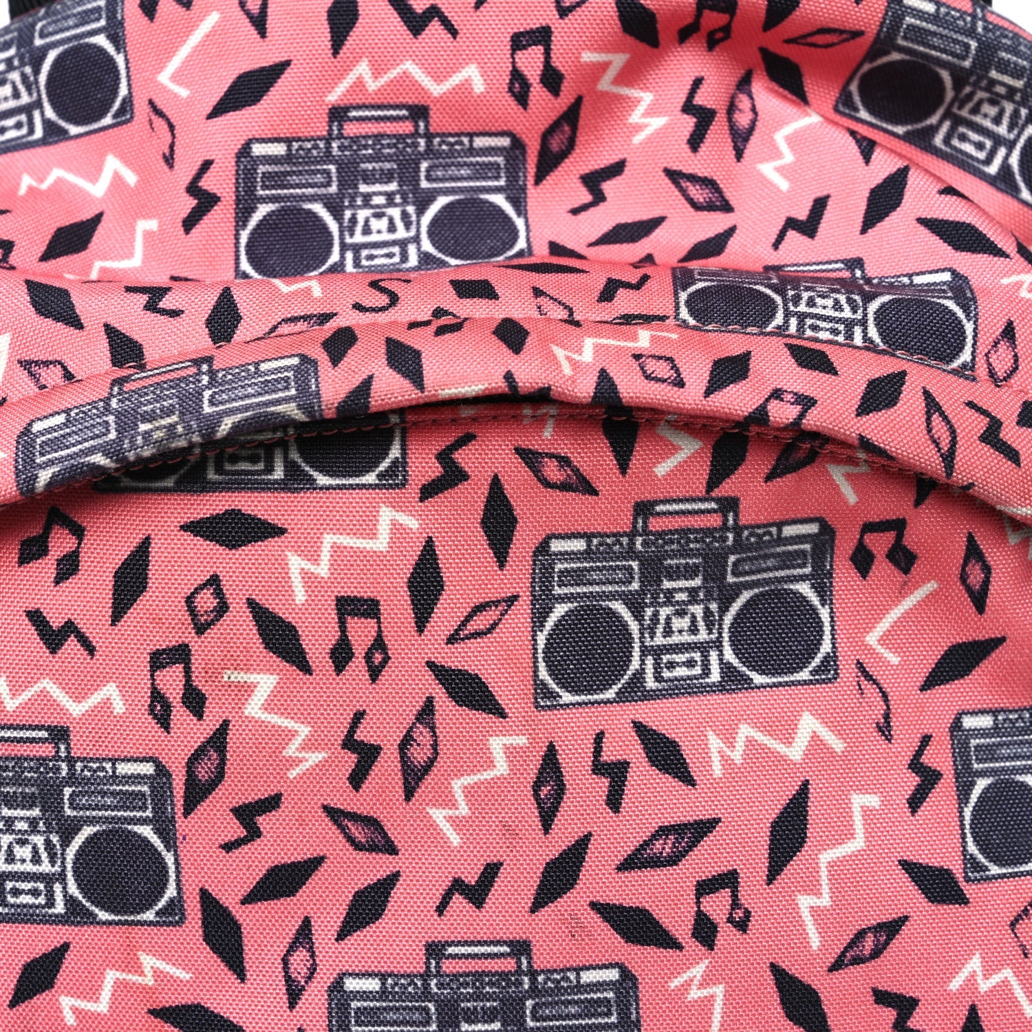 Canvas Radio Print City Backpack Pink