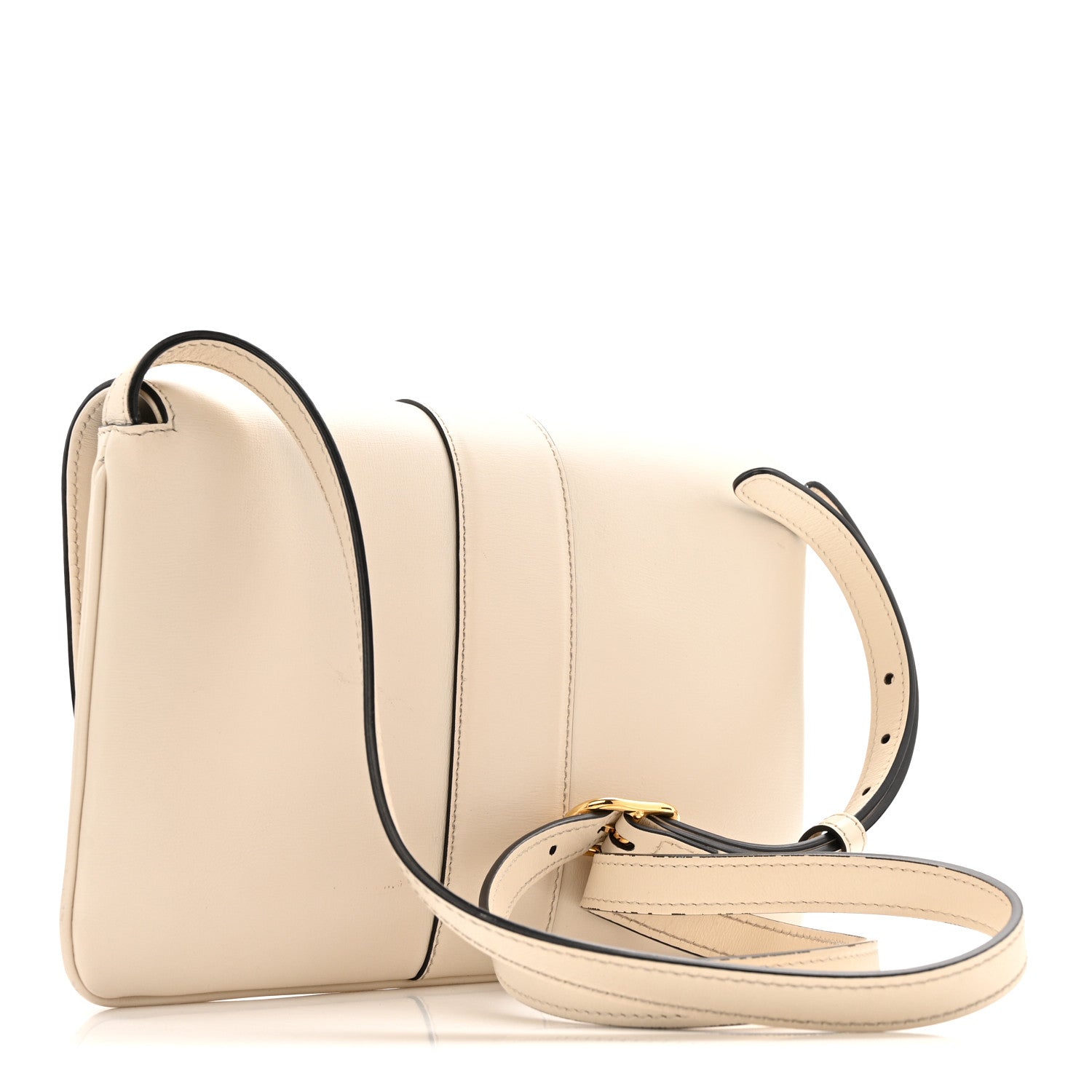 Calfskin Small Arli Flap Shoulder Bag Mystic White