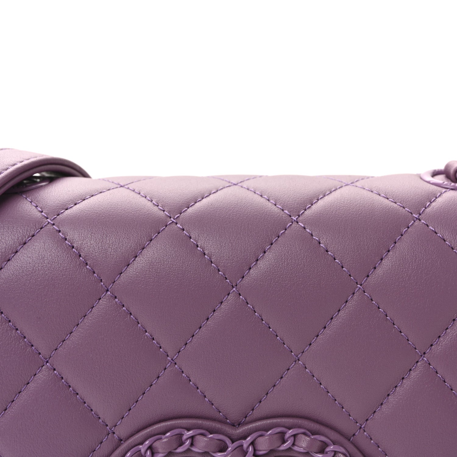 Lambskin Quilted Small CC Filigree Flap Purple