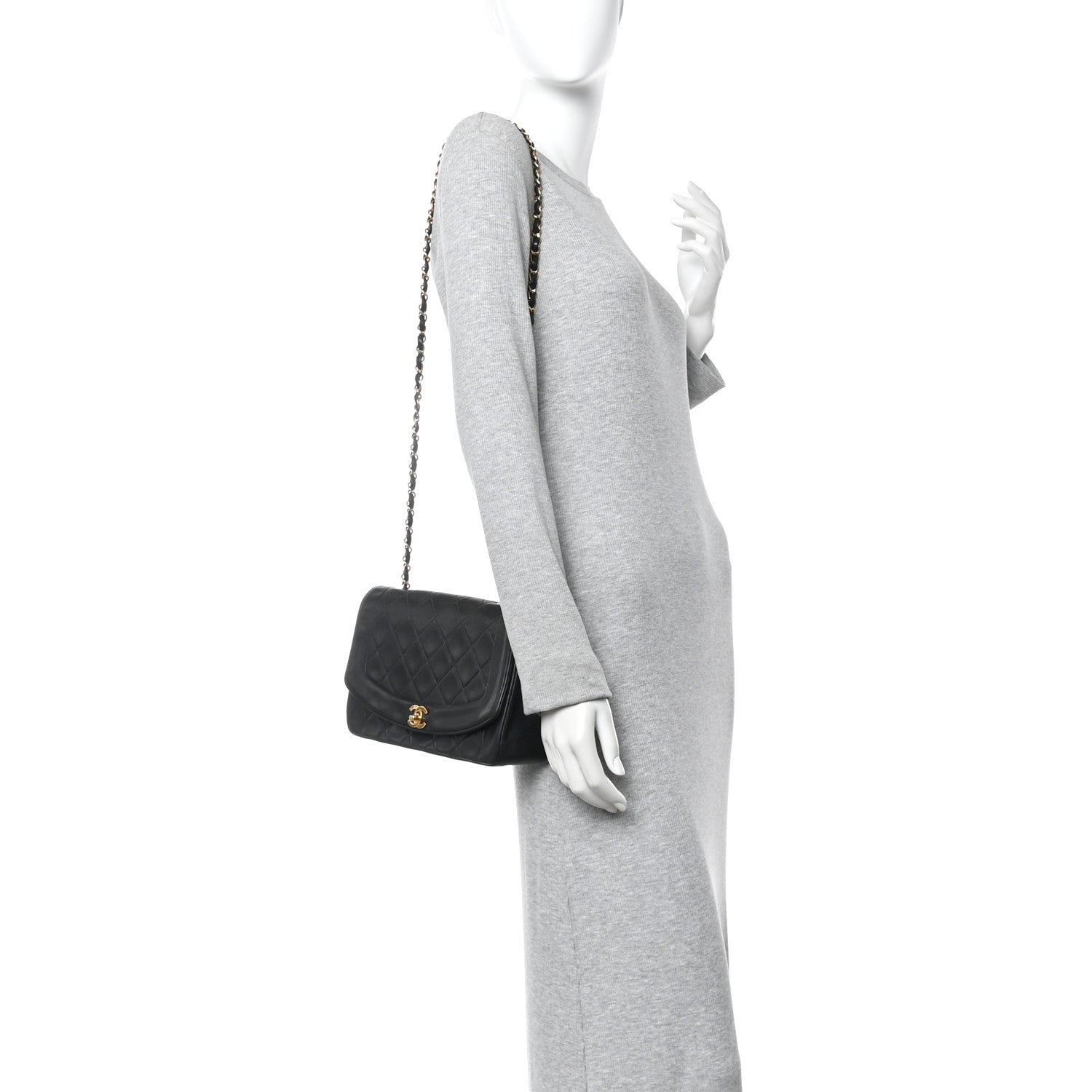 Lambskin Quilted Medium Single Flap Black