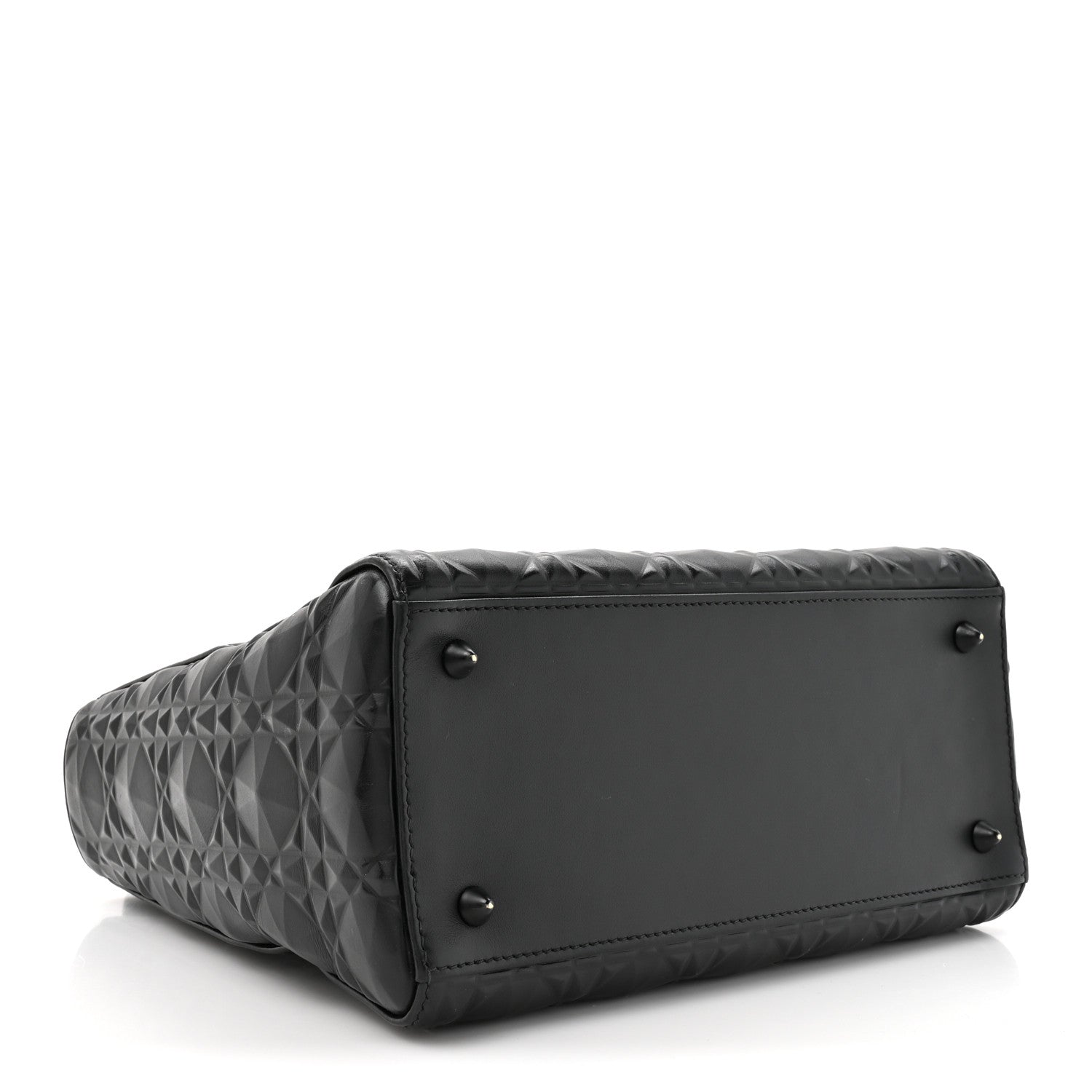 Calfskin Cannage Diamond Cannage Medium Lady Dior Black