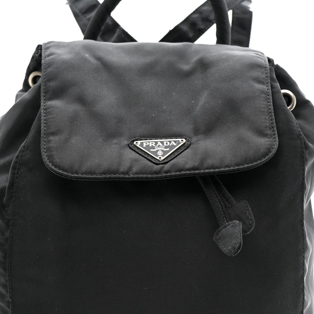 Nylon Vela Mini Cinch Backpack Black