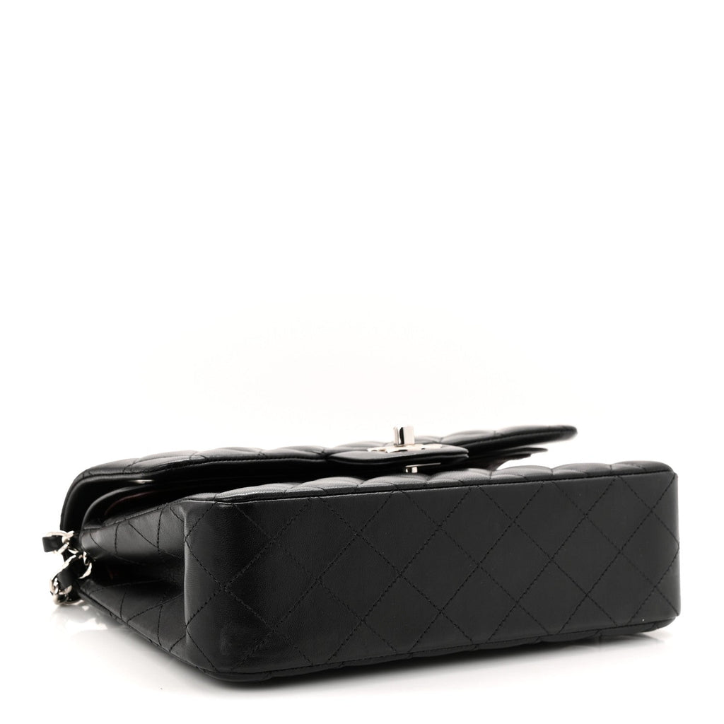 Lambskin Quilted Small Double Flap Black
