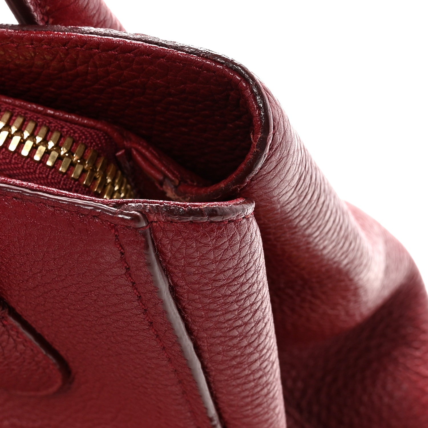 Pebbled Calfskin East West Fiamma Bag Red