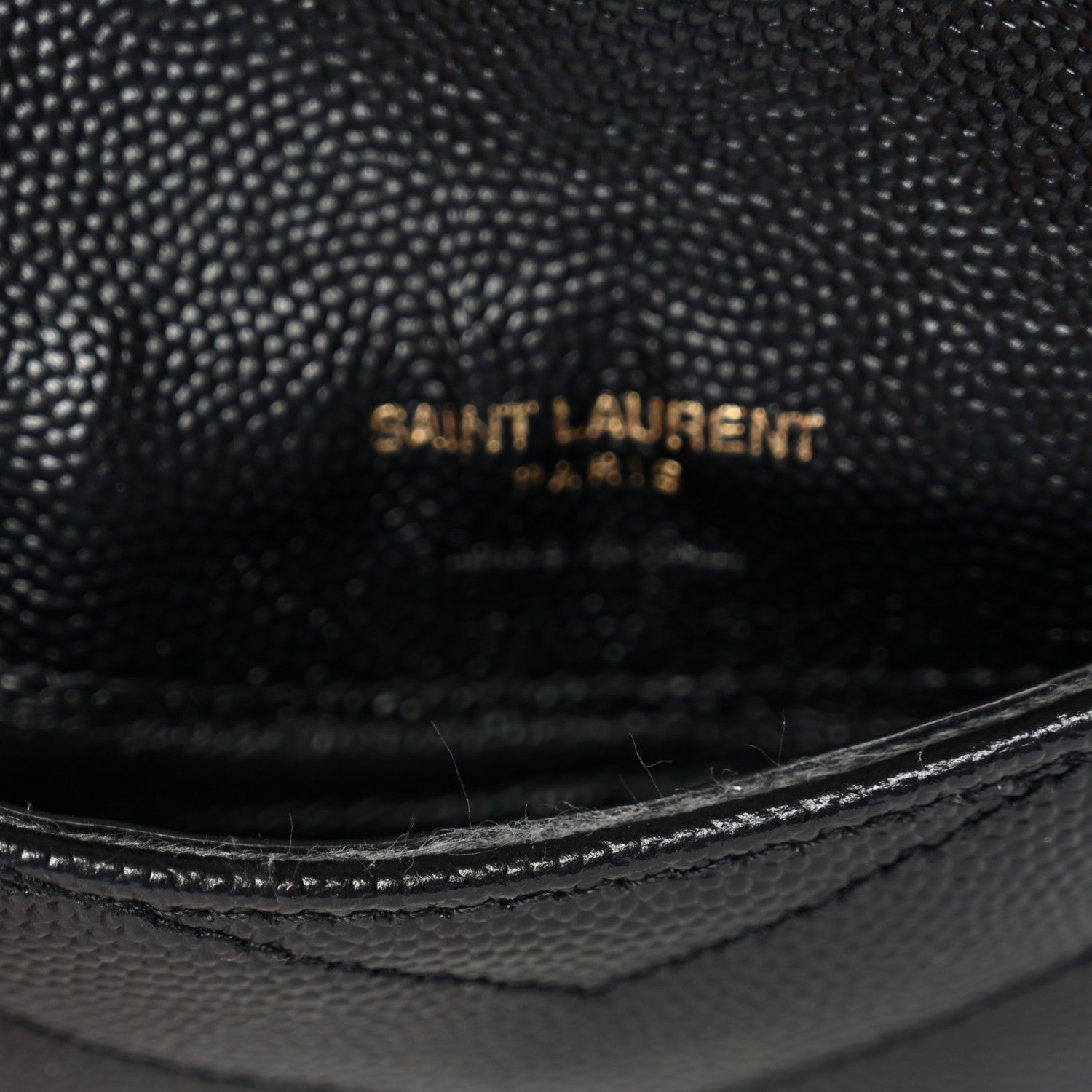 Grain De Poudre Matelasse Chevron Monogram Compact Wallet Black