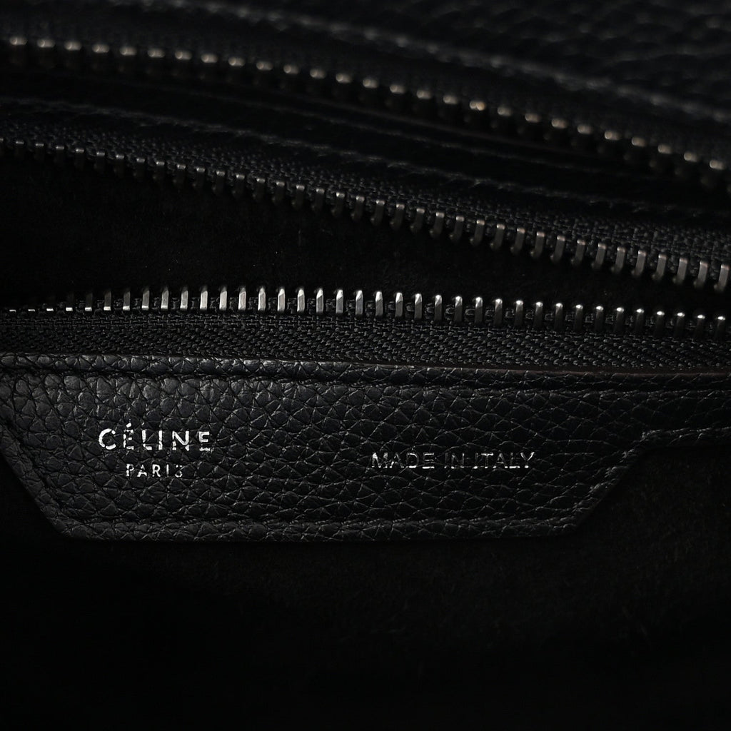 Drummed Calfskin Micro Luggage Black