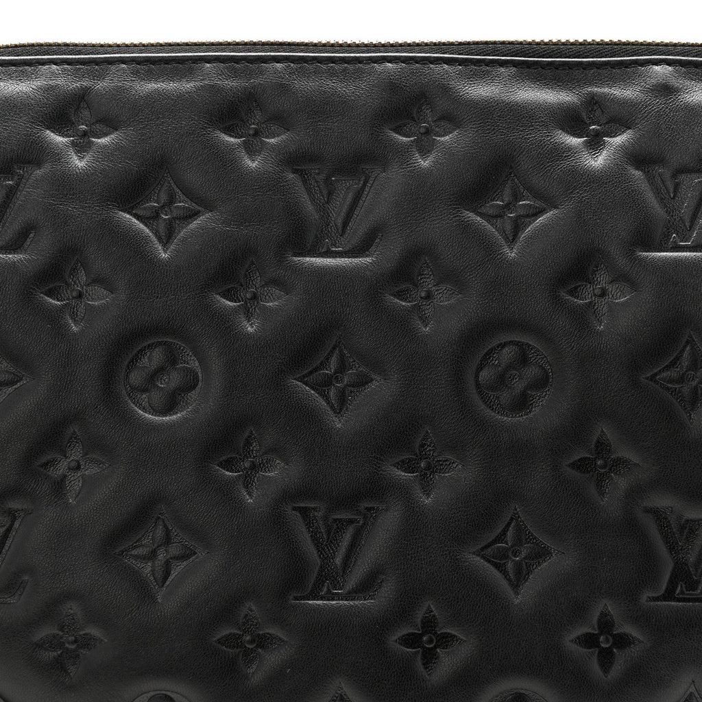 Lambskin Embossed Monogram Coussin PM Black