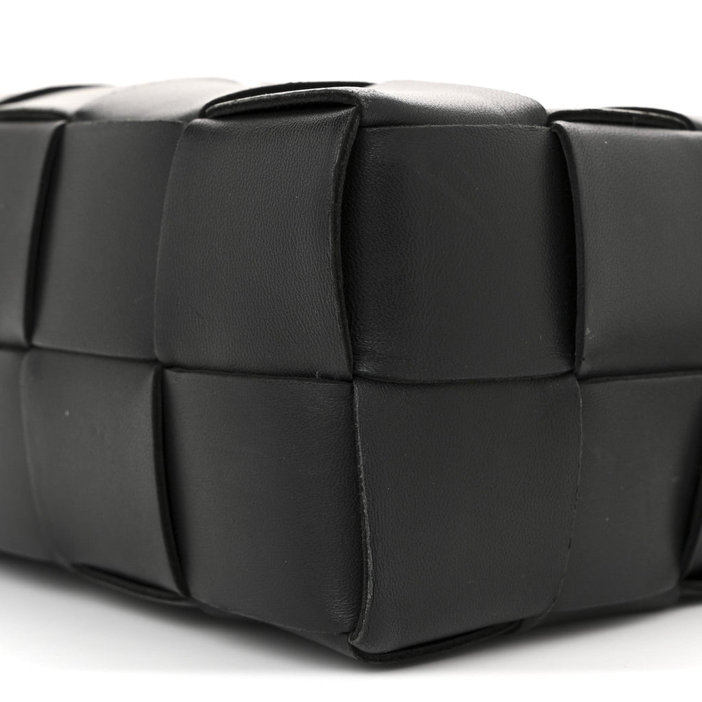 Lambskin Maxi Intrecciato Brick Cassette Bag Black