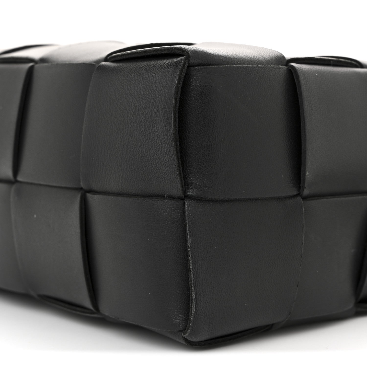 Lambskin Maxi Intrecciato Brick Cassette Bag Black