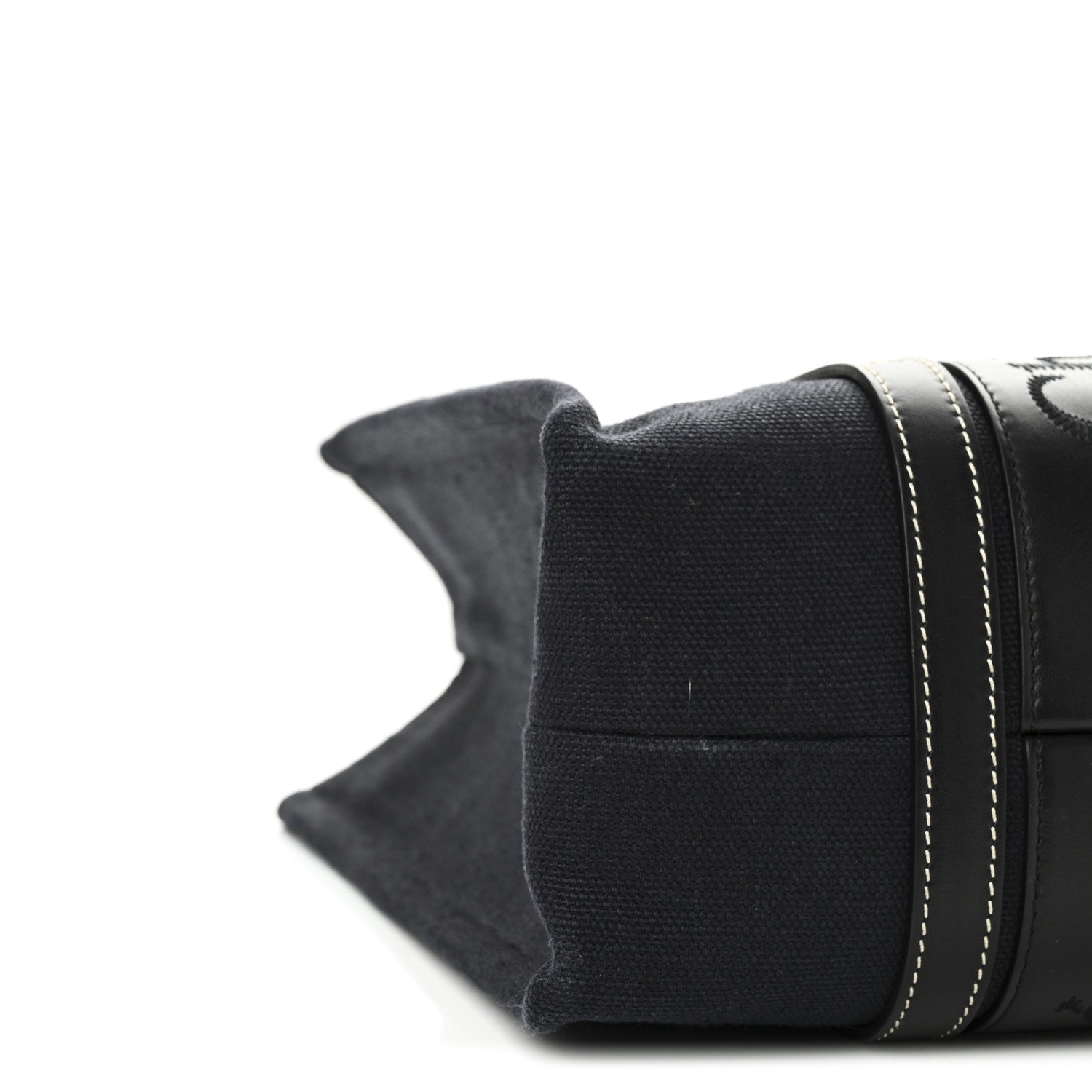 Calfskin Linen Medium Woody Tote Deep Denim