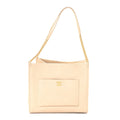 Caviar Stitched Pocket CC Large Tote Light Beige