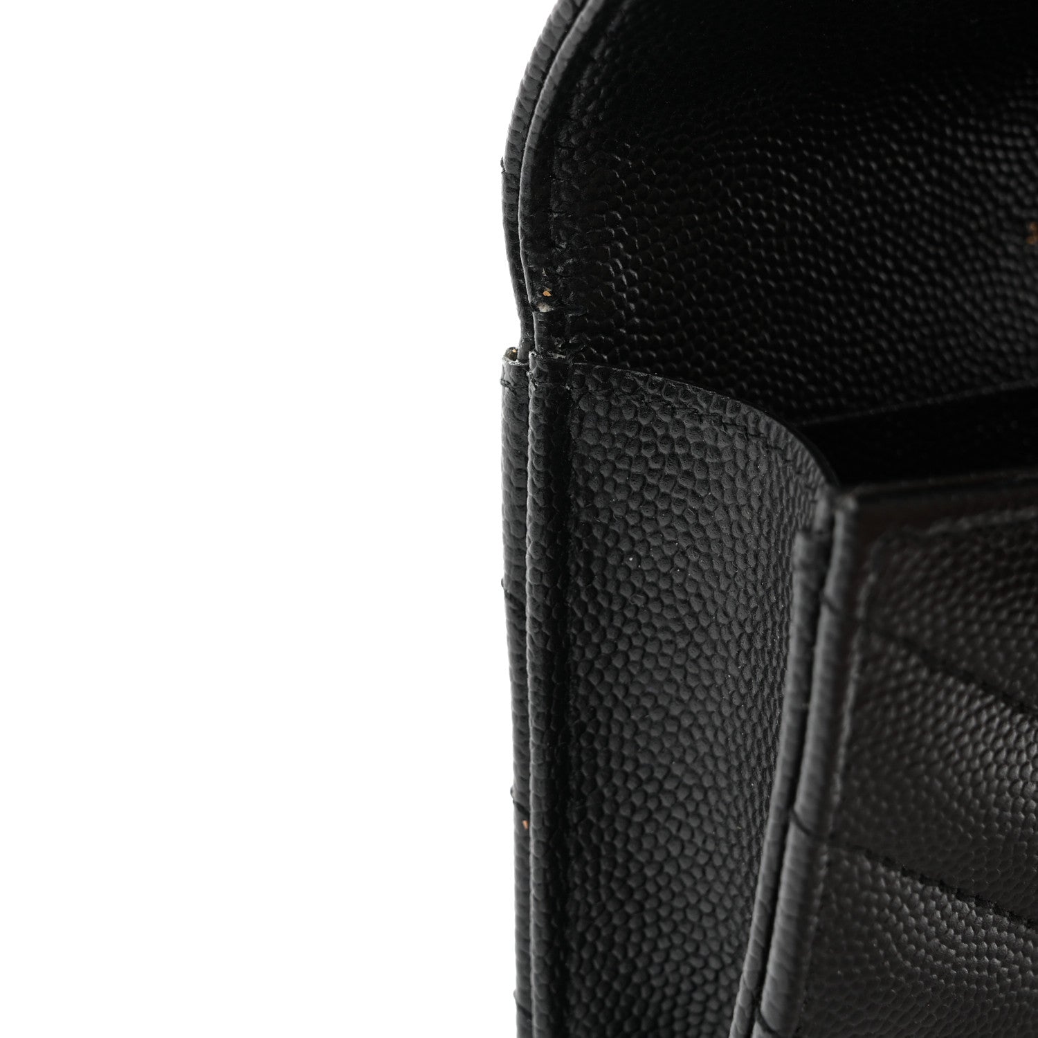 Grain De Poudre Matelasse Chevron Small Monogram Envelope Wallet Black