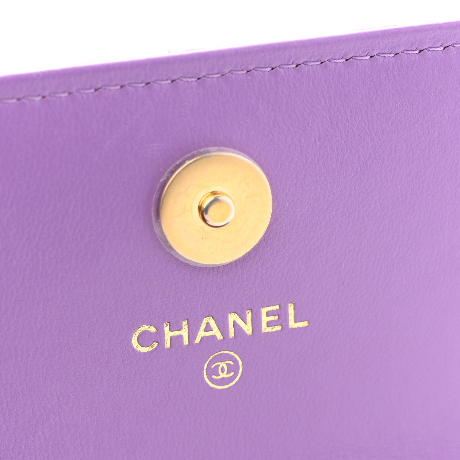 Lambskin Enamel Quilted Pending CC Flap Belt Bag Purple