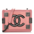 Lambskin Plexiglass Boy Brick Flap Pink