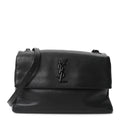 Grain De Poudre Medium West Hollywood Monogram Fold-Over Black