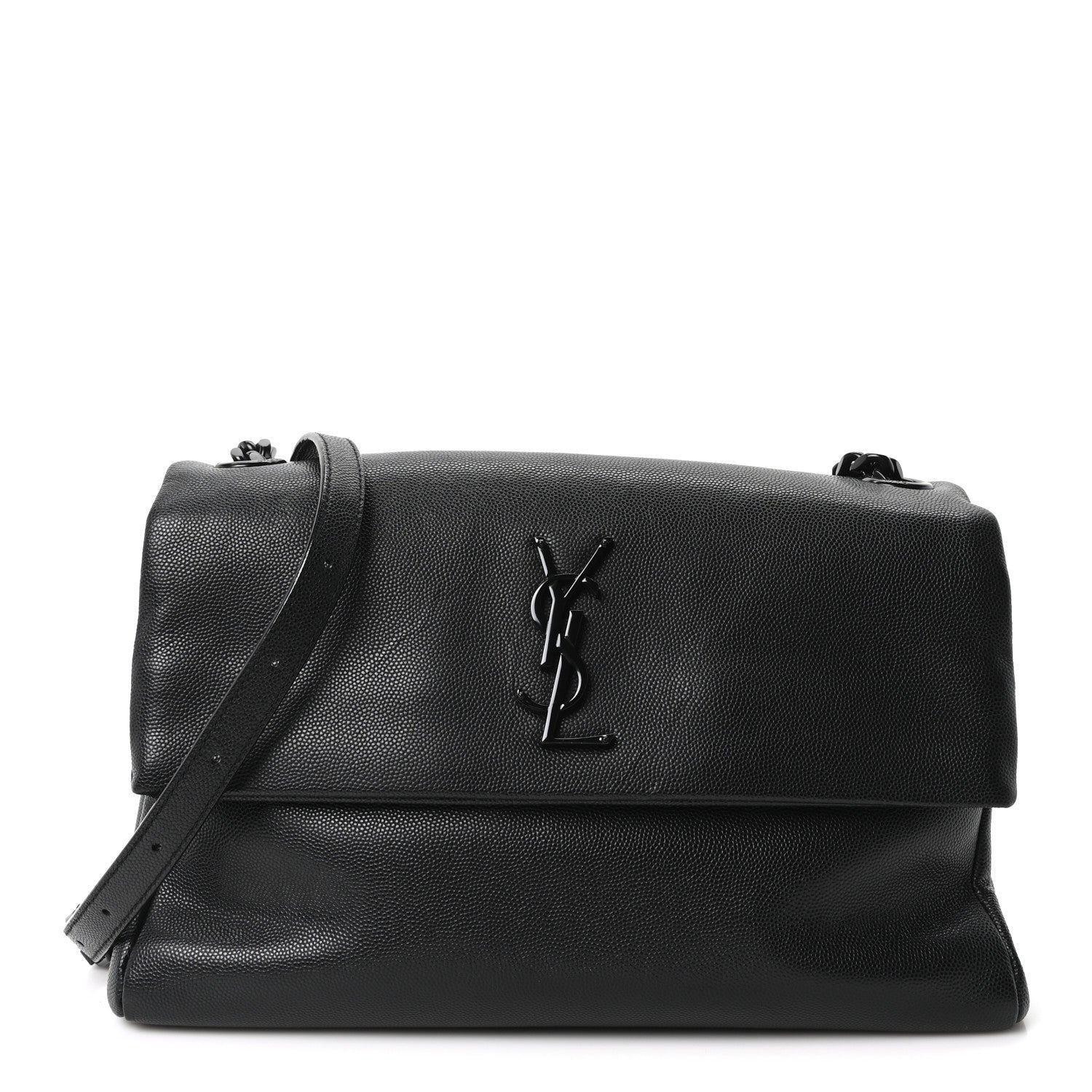 Grain De Poudre Medium West Hollywood Monogram Fold-Over Black