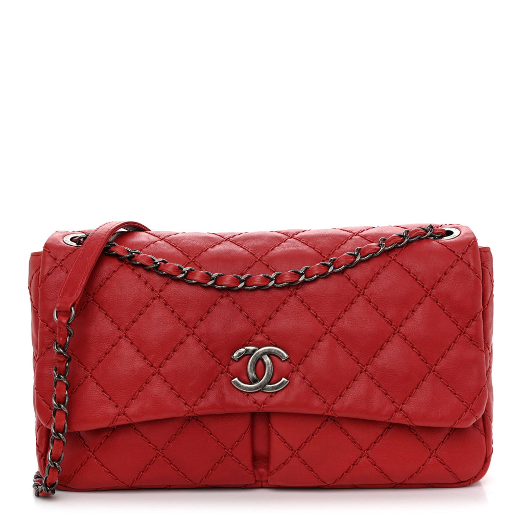 Calfskin Ultimate Stitch Flap Red