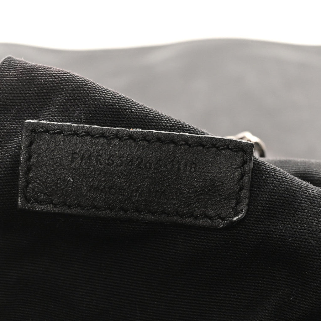 Pebbled Lambskin Chevron Monogram Large Nolita Black