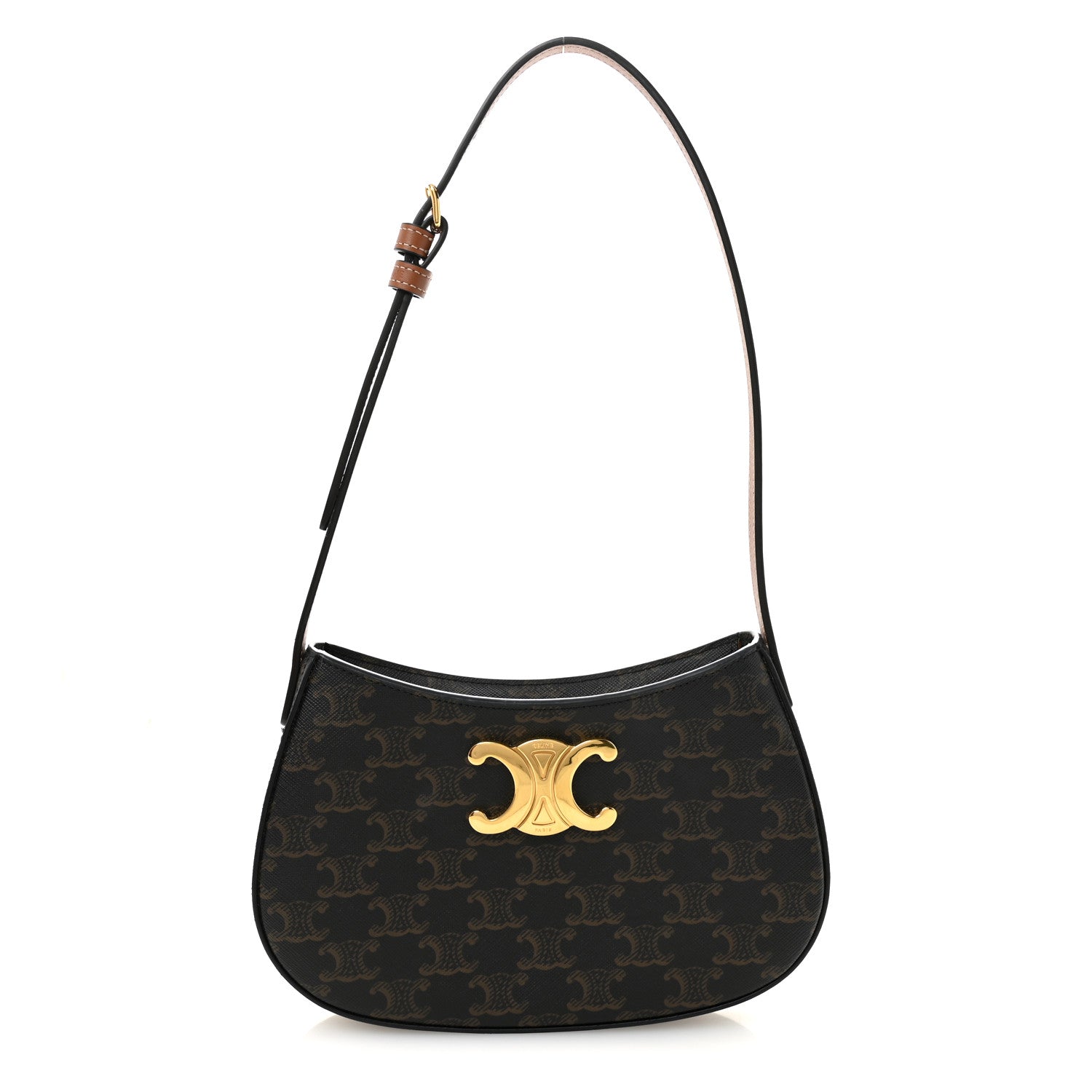Triomphe Canvas Calfskin Medium Tilly Triomphe Shoulder Bag Tan