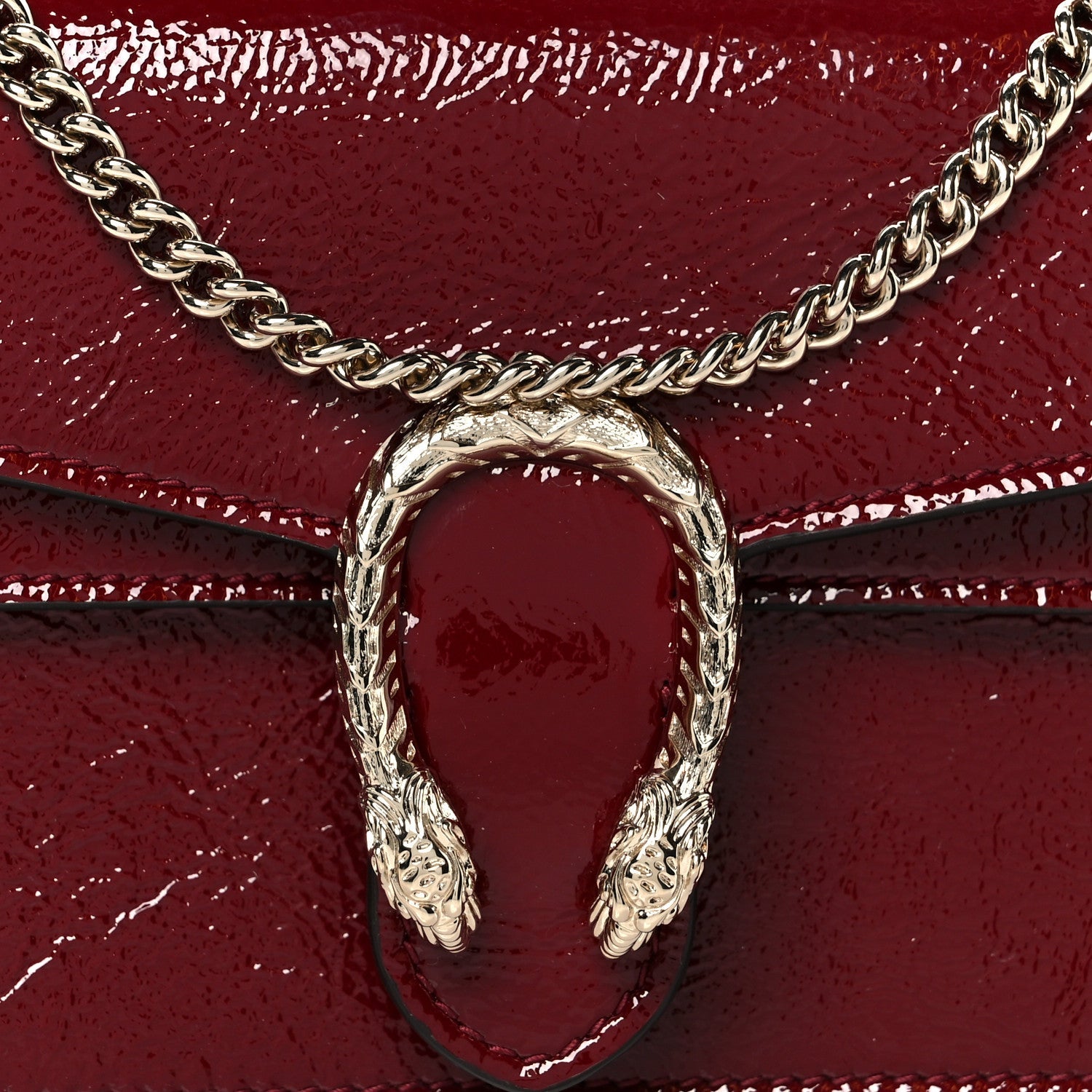 Crinkled Patent Mini Dionysus Shoulder Bag Rosso Ancora Red
