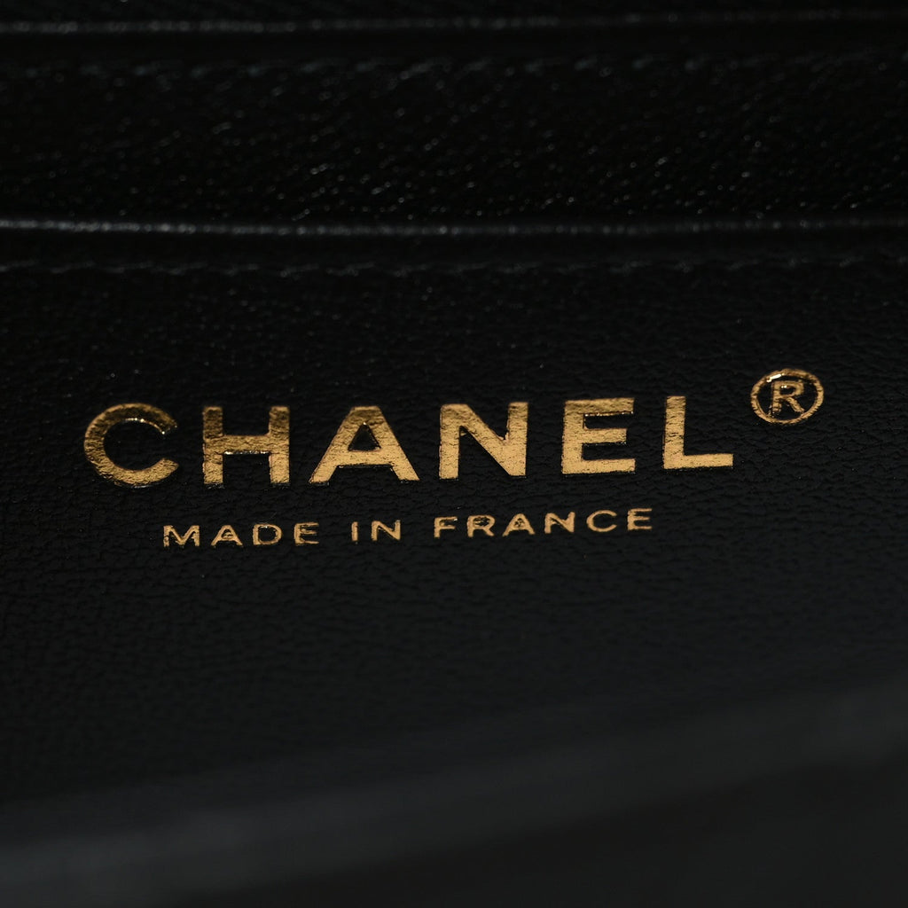 Lambskin Quilted Mini Rectangular Flap Black